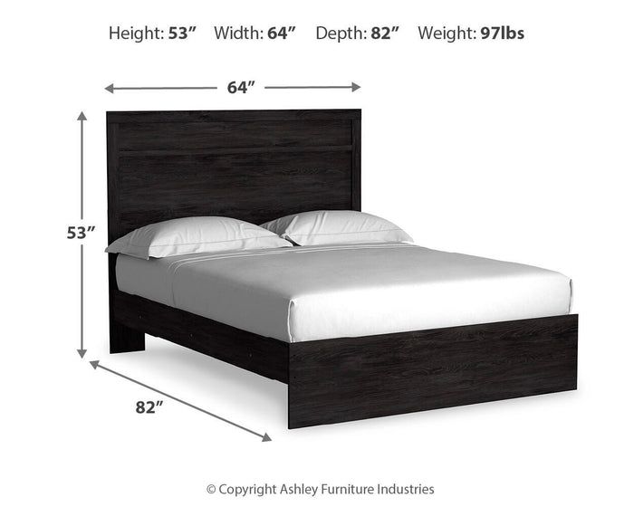 Signature Design Charcoal Queen Panel Bed