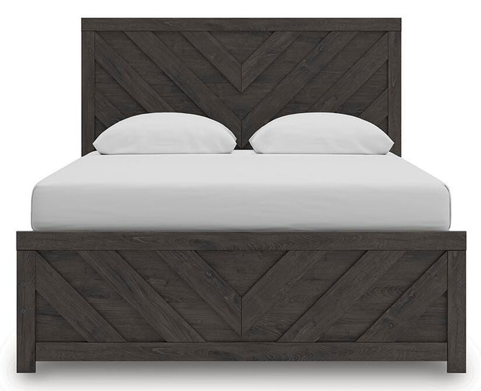 Signature Design Charcoal Queen Panel Bed