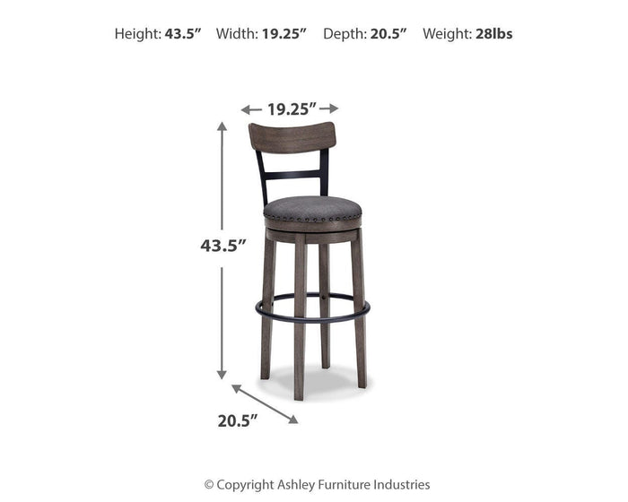 Signature Design Gray Tall UPH Swivel Barstool(1/CN)