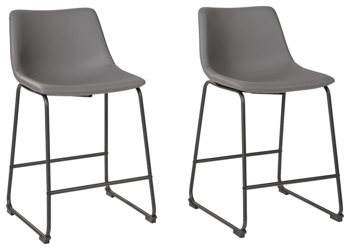 Signature Design Gray Upholstered Barstool (2/CN)