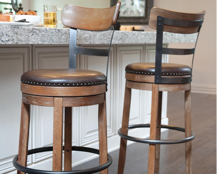 Signature Design Light Brown Tall UPH Swivel Barstool(1/CN)
