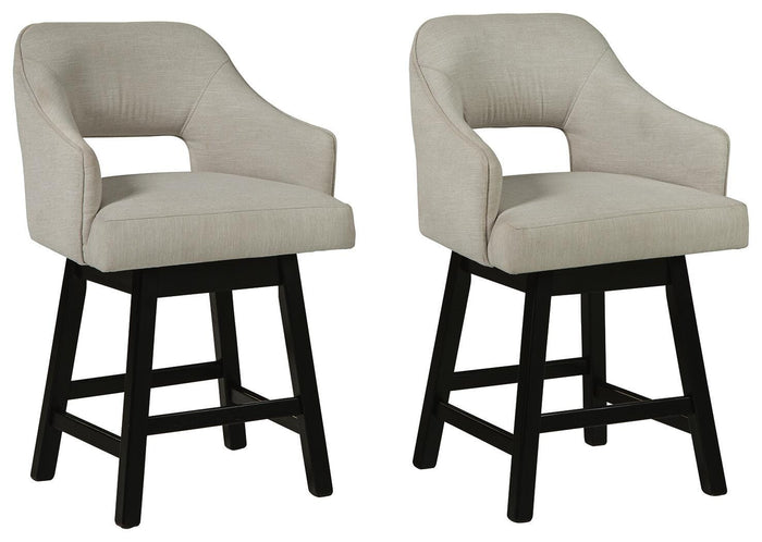 Signature Design Linen/Brown UPH Swivel Barstool (2/CN)