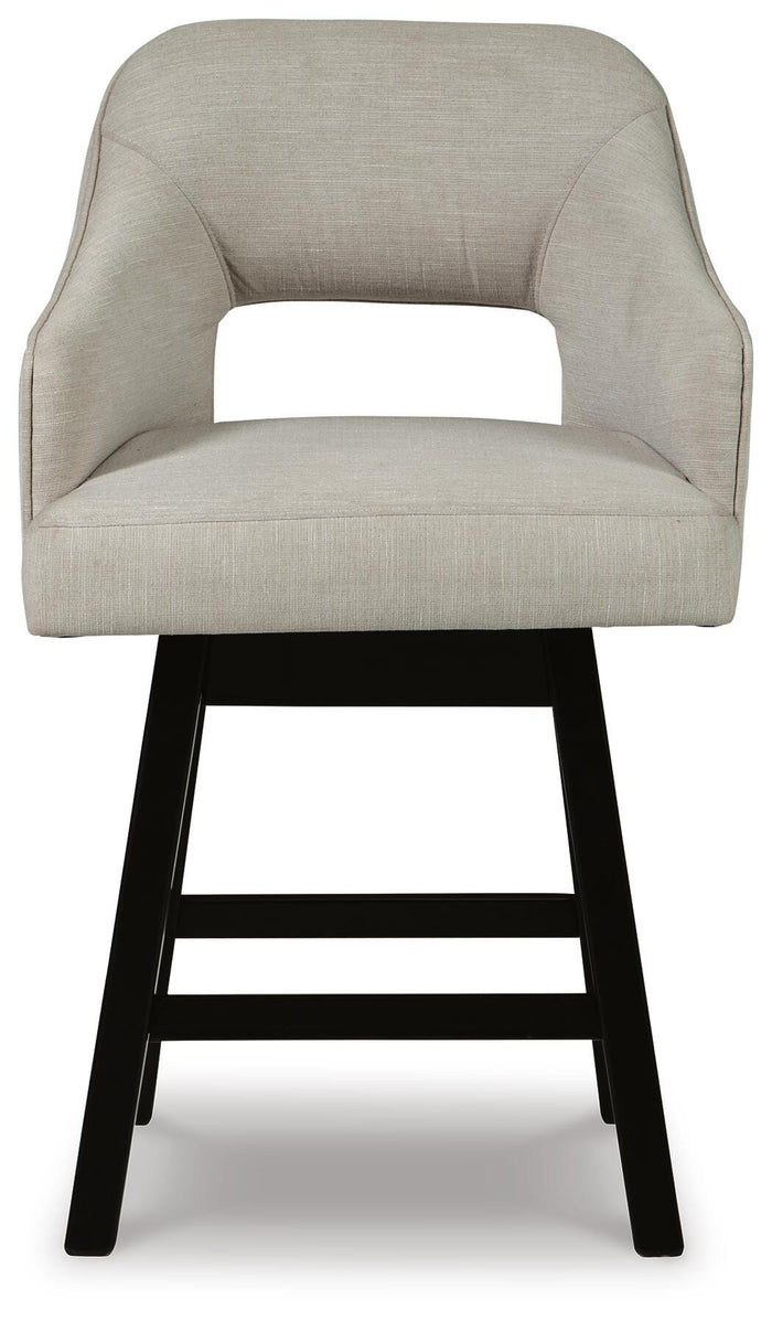Signature Design Linen/Brown UPH Swivel Barstool (2/CN)