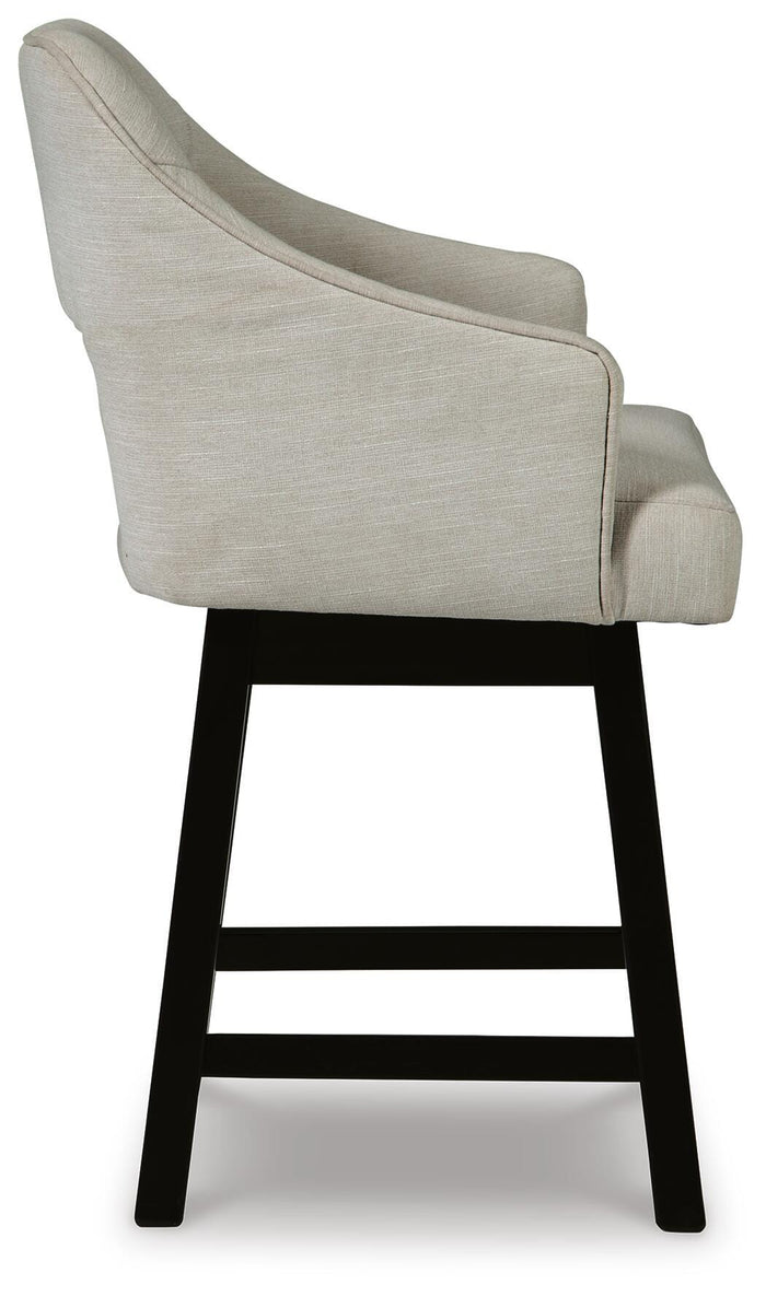 Signature Design Linen/Brown UPH Swivel Barstool (2/CN)