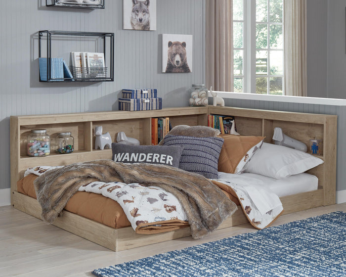 Signature Design Natural Full Bookcase Storage Bed