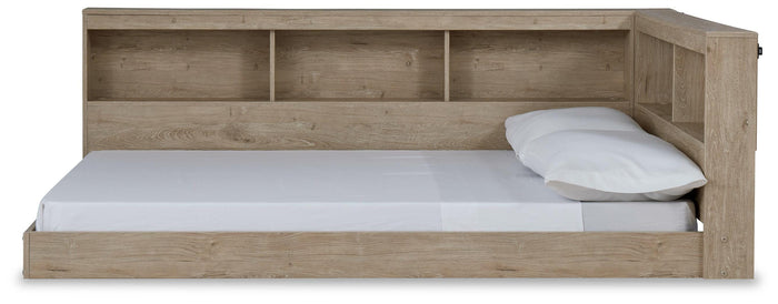 Signature Design Natural Full Bookcase Storage Bed