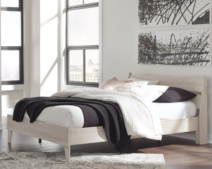 Signature Design Natural Queen Panel Platform Bed