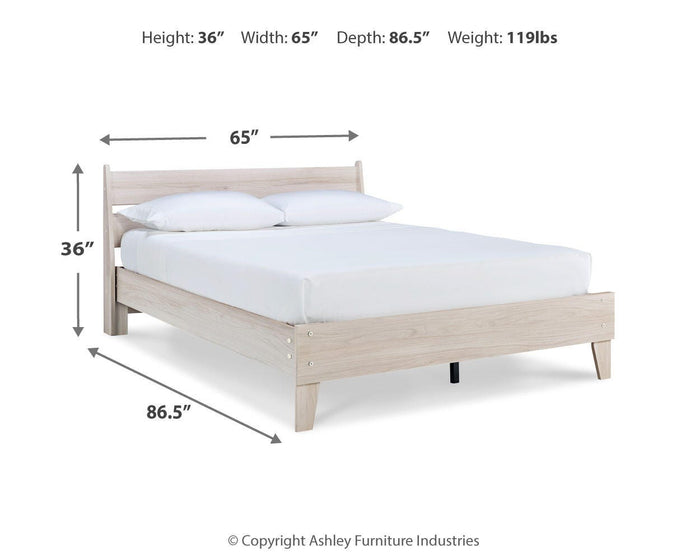 Signature Design Natural Queen Panel Platform Bed