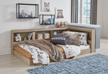 Signature Design Natural Twin Bookcase Storage Bed