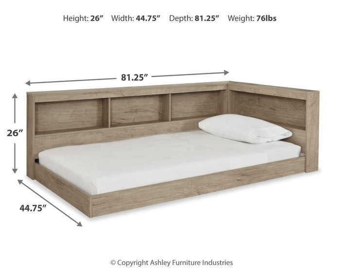 Signature Design Natural Twin Bookcase Storage Bed