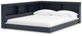Signature Design Navy Blue Full Bookcase Storage Bed
