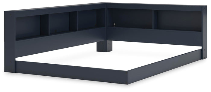 Signature Design Navy Blue Full Bookcase Storage Bed