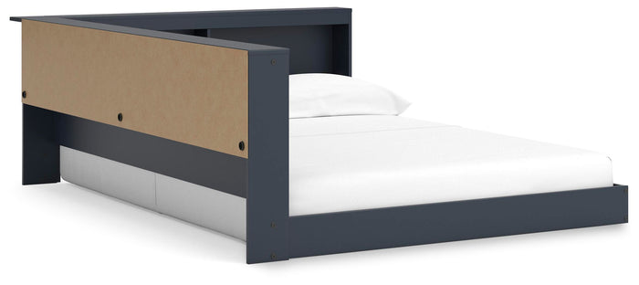 Signature Design Navy Blue Full Bookcase Storage Bed