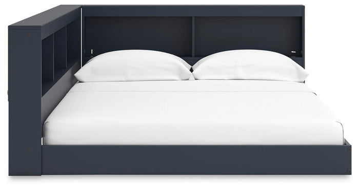 Signature Design Navy Blue Full Bookcase Storage Bed