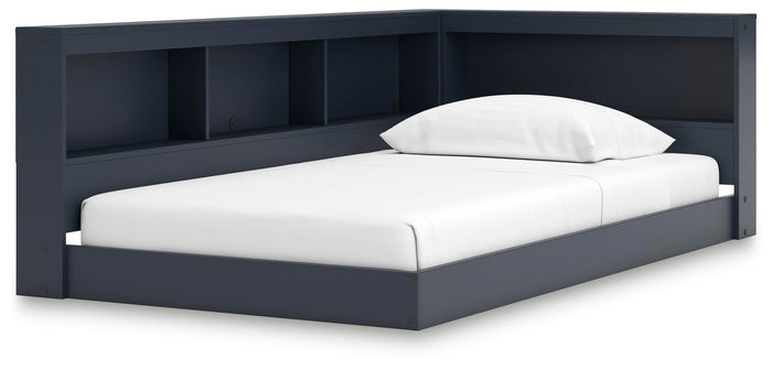 Signature Design Navy Blue Twin Bookcase Storage Bed