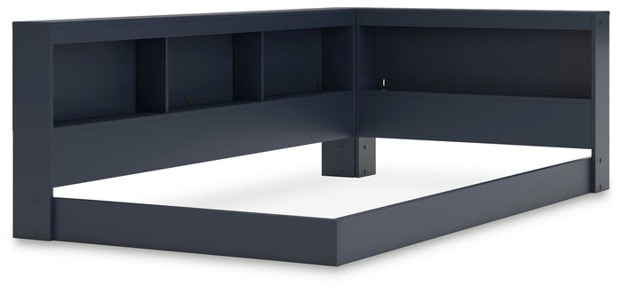 Signature Design Navy Blue Twin Bookcase Storage Bed