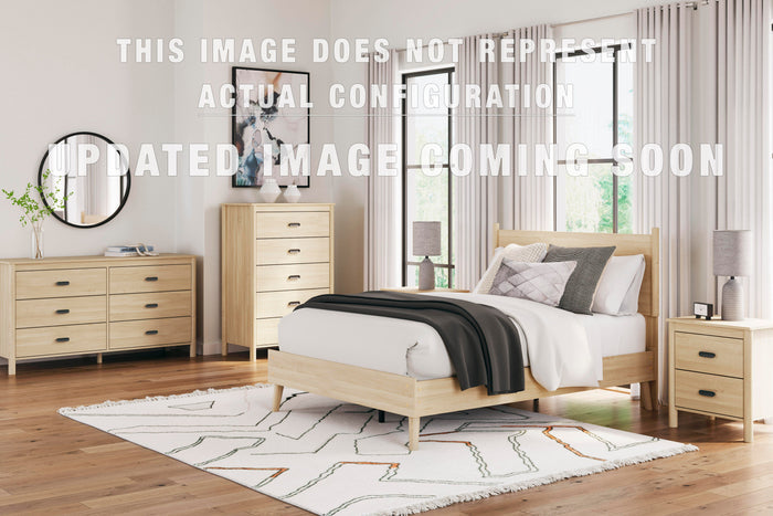 Signature Design Tan Full Platform Panel Bed