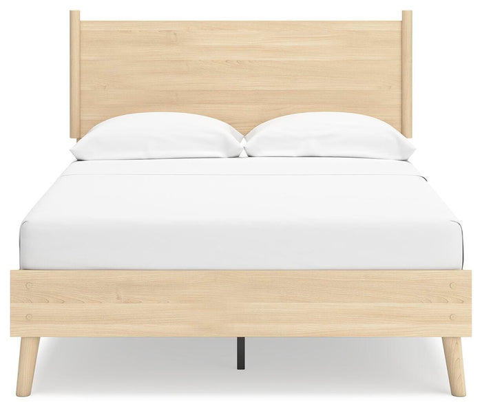 Signature Design Tan Full Platform Panel Bed