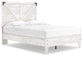 Signature Design White/Dark Charcoal Gray Full Crossbuck Panel Platform Bed