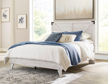 Signature Design White/Dark Charcoal Gray Full Crossbuck Panel Platform Bed