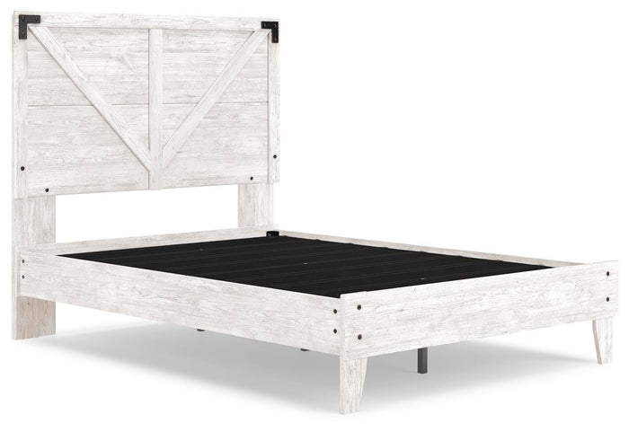 Signature Design White/Dark Charcoal Gray Full Crossbuck Panel Platform Bed