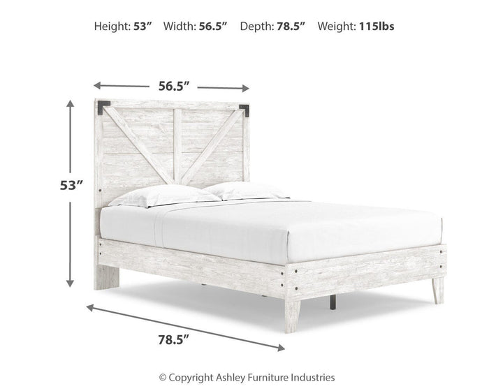 Signature Design White/Dark Charcoal Gray Full Crossbuck Panel Platform Bed