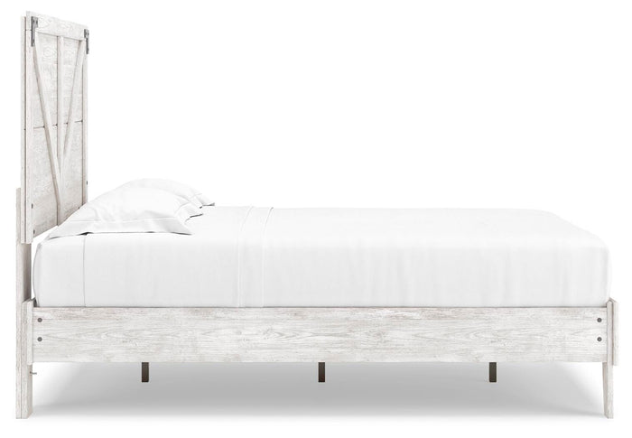 Signature Design White/Dark Charcoal Gray Full Crossbuck Panel Platform Bed