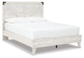 Signature Design White/Dark Charcoal Gray Queen Crossbuck Panel Platform Bed