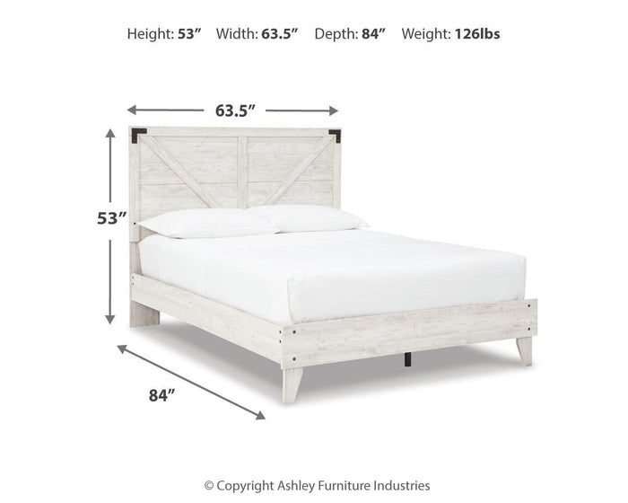 Signature Design White/Dark Charcoal Gray Queen Crossbuck Panel Platform Bed