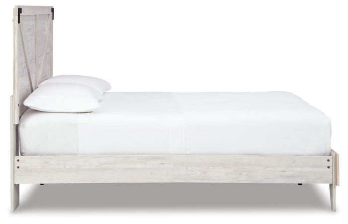 Signature Design White/Dark Charcoal Gray Queen Crossbuck Panel Platform Bed