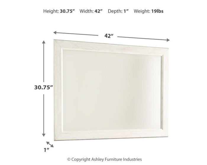 Signature Design Whitewash Bedroom Mirror