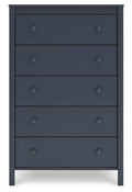 Simmenfort Navy Blue Five Drawer Chest - Brand New