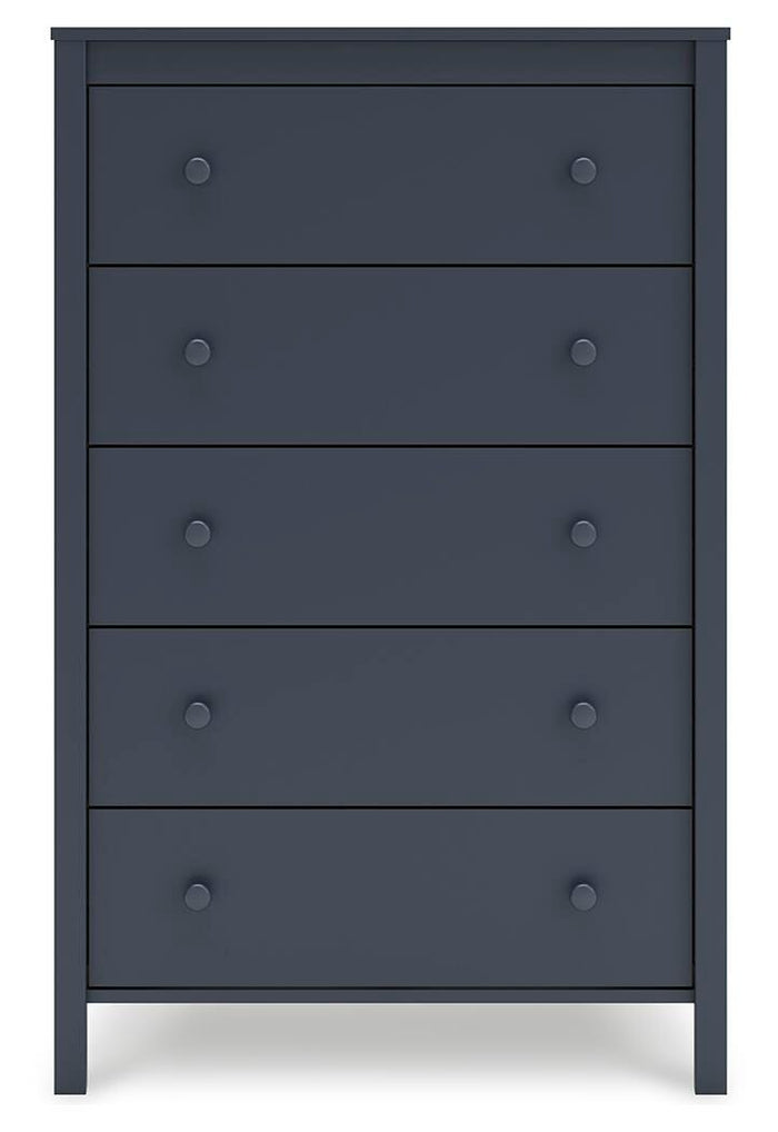 Simmenfort Navy Blue Five Drawer Chest - Brand New