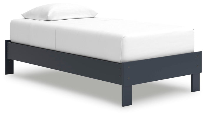 Simmenfort Navy Blue Twin Platform Bed - Brand New