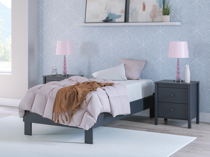 Simmenfort Navy Blue Twin Platform Bed - Brand New