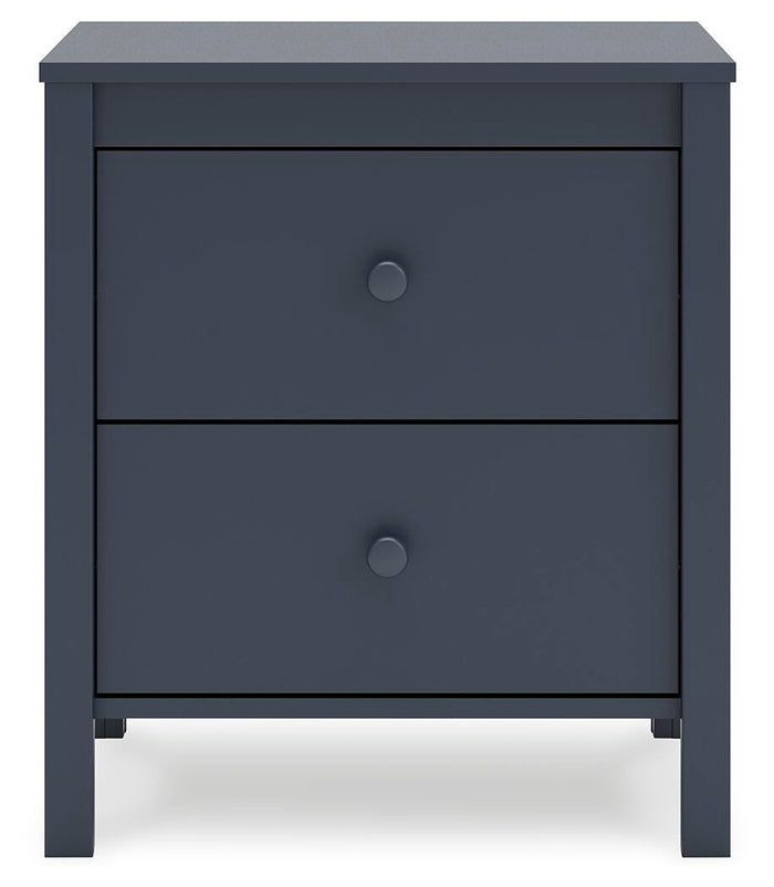 Simmenfort Navy Blue Two Drawer Night Stand - Brand New