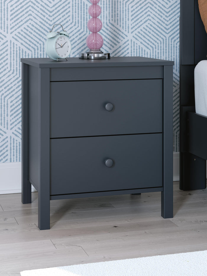 Simmenfort Navy Blue Two Drawer Night Stand - Brand New