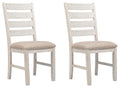 Skempton White/Light Brown Dining UPH Side Chair (Priced Per Item, Must Order 2, 4, 6, or 8) - Brand New