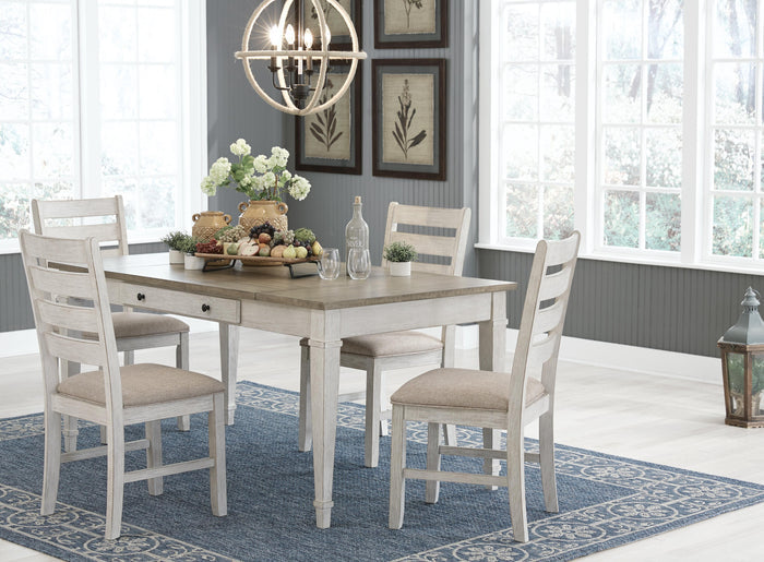Skempton White/Light Brown Dining UPH Side Chair (Priced Per Item, Must Order 2, 4, 6, or 8) - Brand New