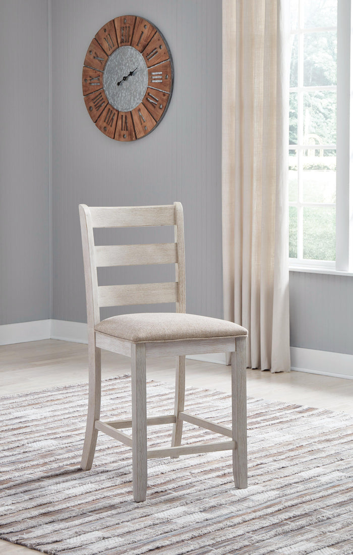 Skempton White/Light Brown Upholstered Barstool (Priced Per Item, Must Order 2, 4, 6, or 8) - Brand New