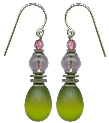 Owen Glass Collection snowman earrings featuring festive snowman charms with black hats and orange noses, suitable for winter accessories.