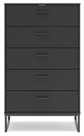 Socalle Black Five Drawer Chest - Brand New