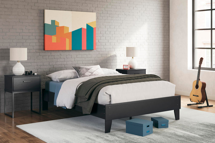 Socalle Black Full Platform Bed - Brand New