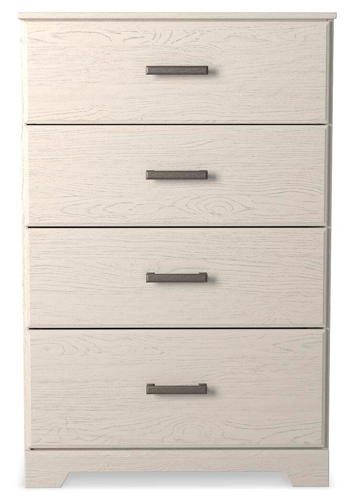 Stelsie White Four Drawer Chest - Brand New