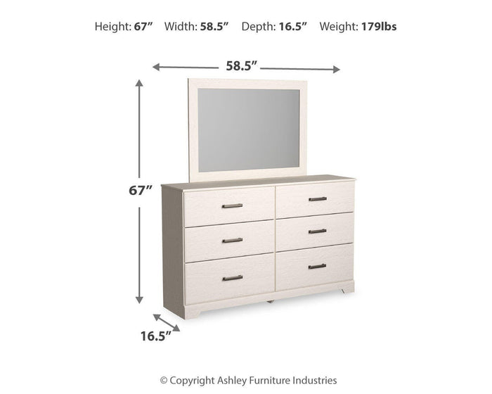 Stelsie White Stelsie Dresser and Mirror - Brand New