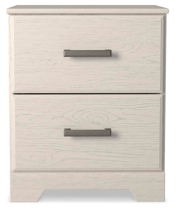 Stelsie White Two Drawer Night Stand - Brand New