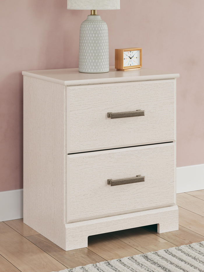 Stelsie White Two Drawer Night Stand - Brand New