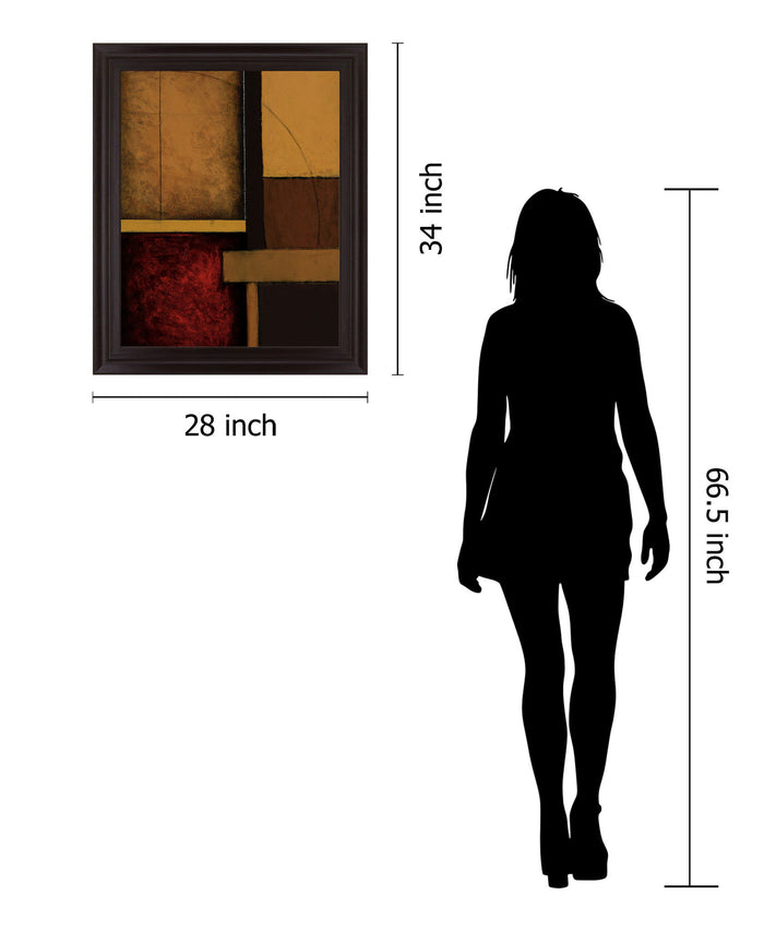Sultry Ember - 28" x 34" Framed Wall Art - Dark Red