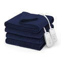 Sunbeam Electric Heated Bed Blanket Navy Soft Microplush 12 Heat Settings Queen 90 x 84 - Brand New