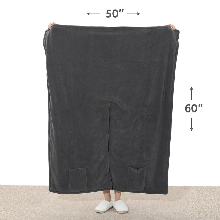 Sunbeam On-the-Go Cordless Heated Throw Blanket Microplush Gray 4 Heat Settings 50" x 60" - Brand New